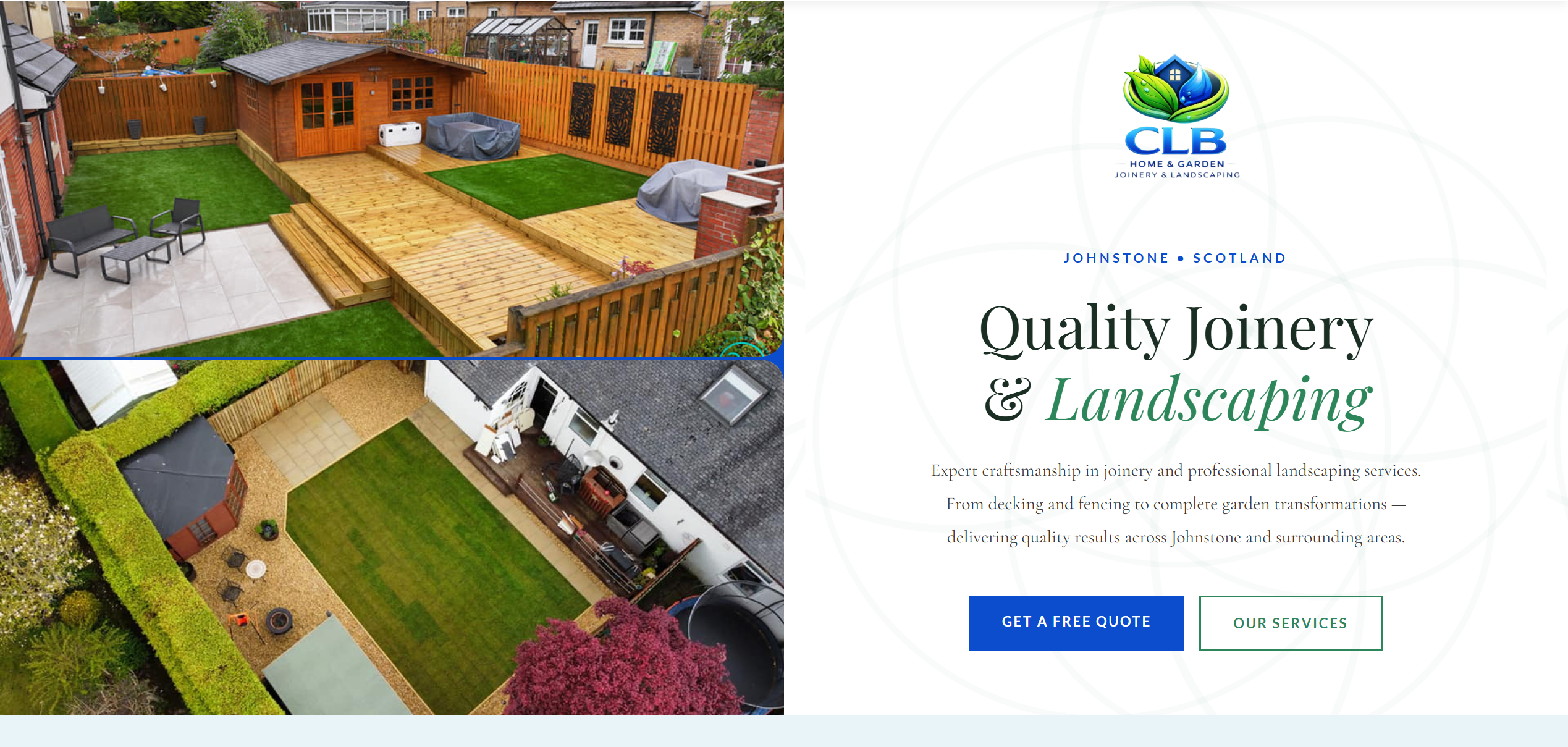 CLB Home and Garden website screenshot