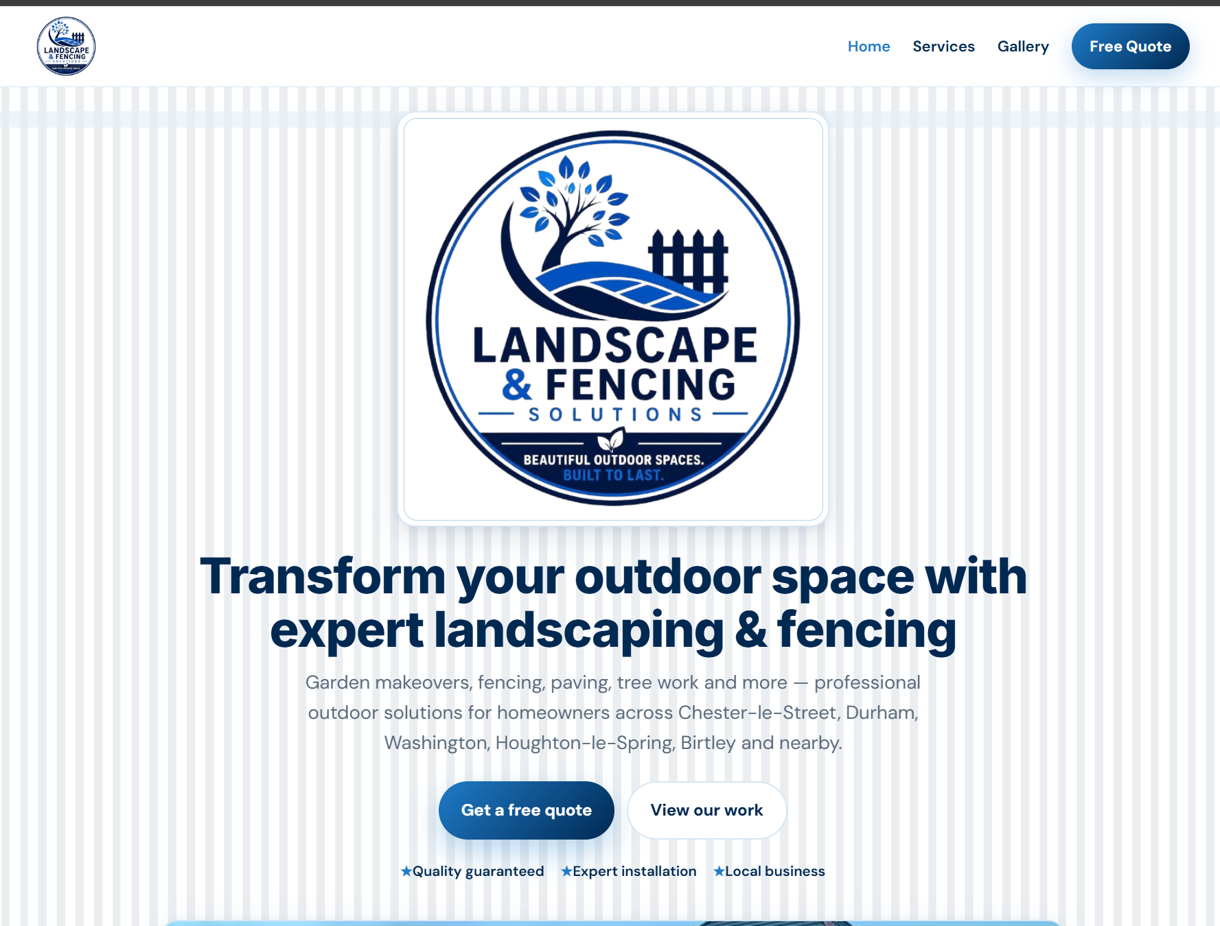Landscape and Fencing Solutions website