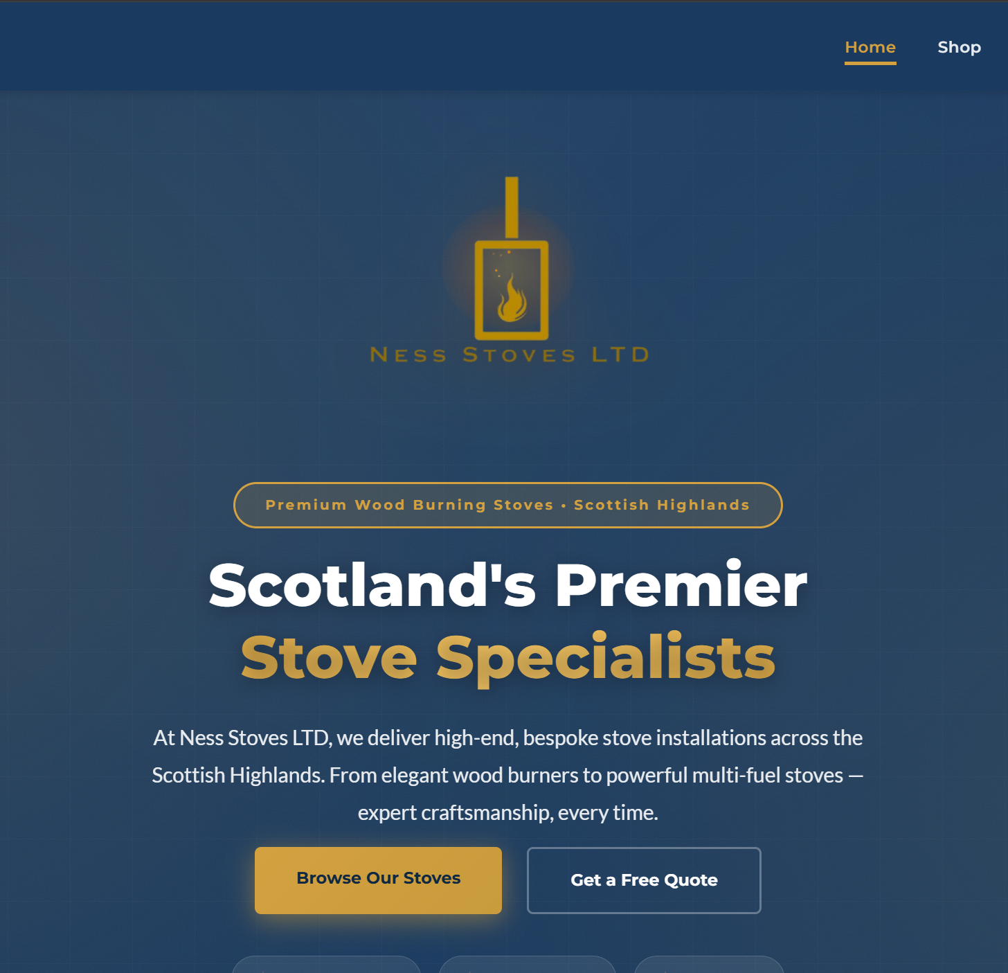 Ness Stoves Ltd website screenshot